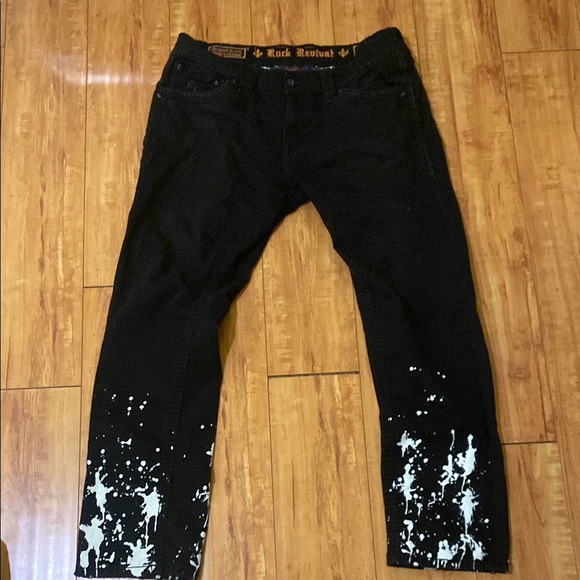 Rock Revival Black and White Slim Jeans